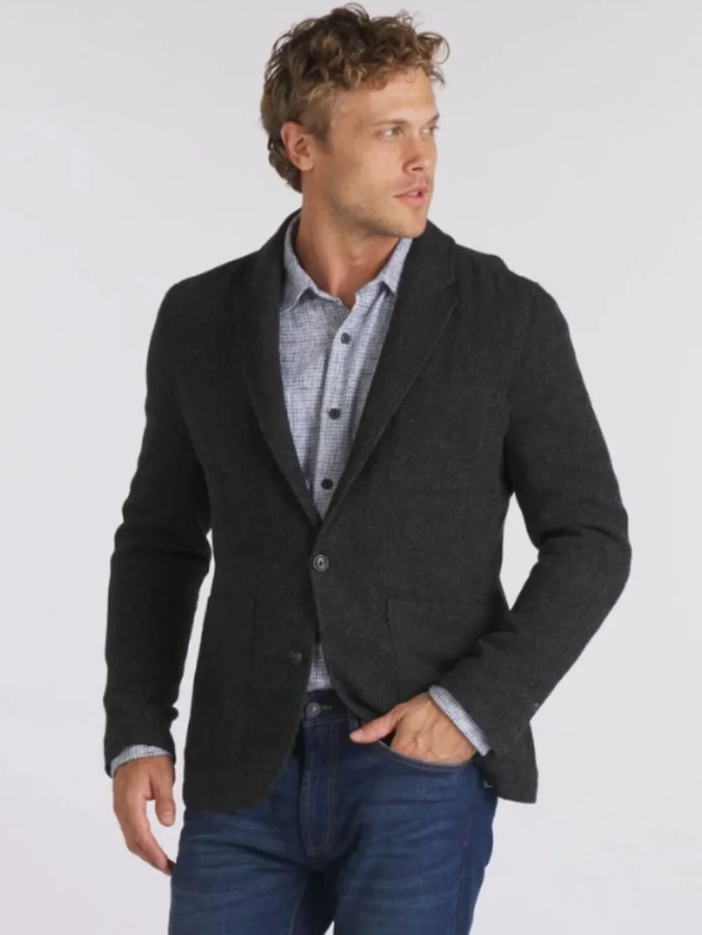 NWT GRAYERS Hutton Wool Twill Sport Coat in Charcoal Size L